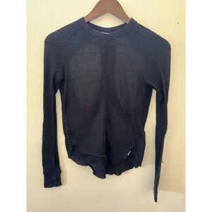 Out From Under Urban Outfitters Black Knit Thermal Cutout Open Back Top S